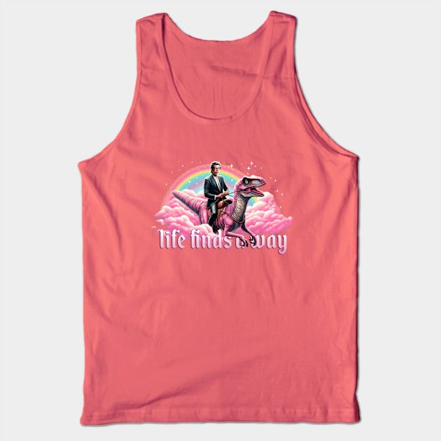 Life Finds a Way Raptor Riding Jeff Tank Top by liminalcandy